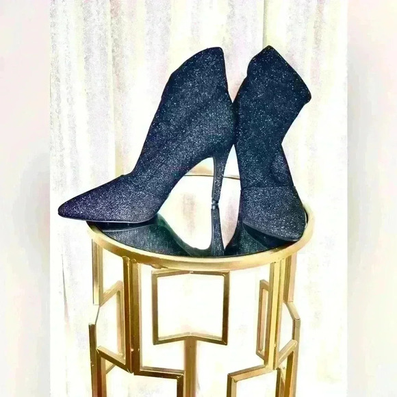 Soft fabric black with silver thread metallic booties. - Picture 2 of 4